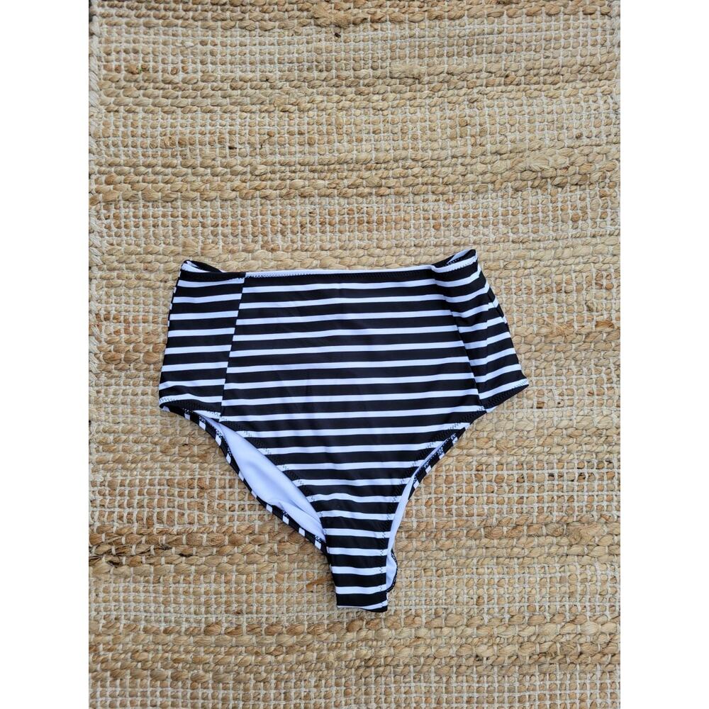Cupshe M Striped High Waisted Bikini